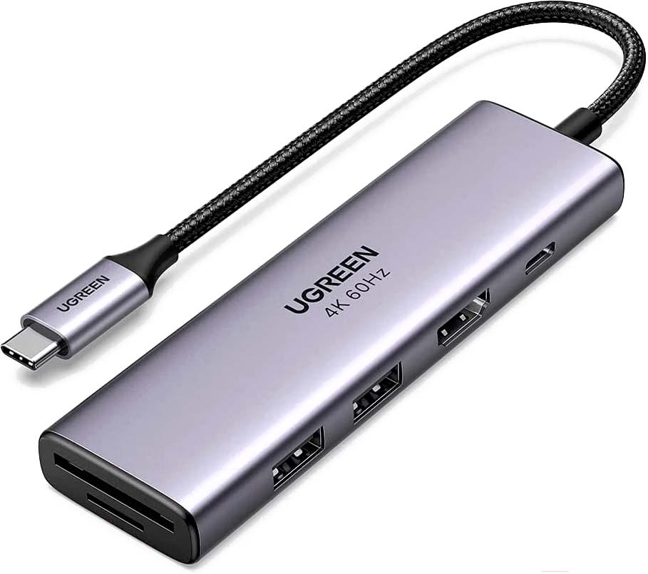 USB-хаб Ugreen CM511-60384 Space Gray (60384)