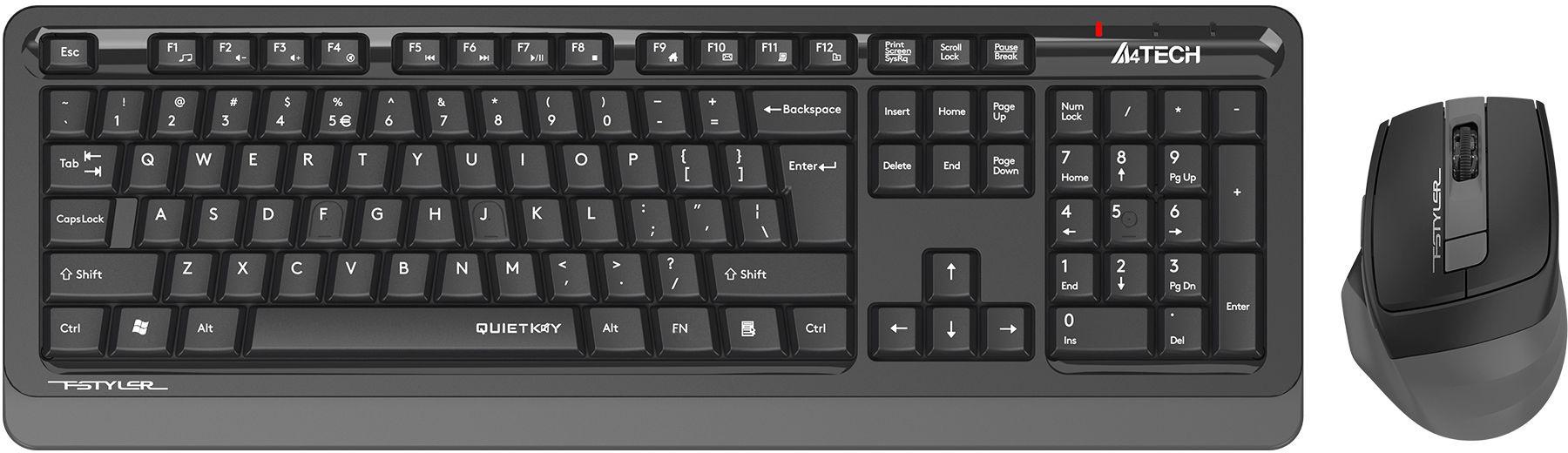 Набор периферии A4Tech Fstyler FGS1035Q Grey черный/серый