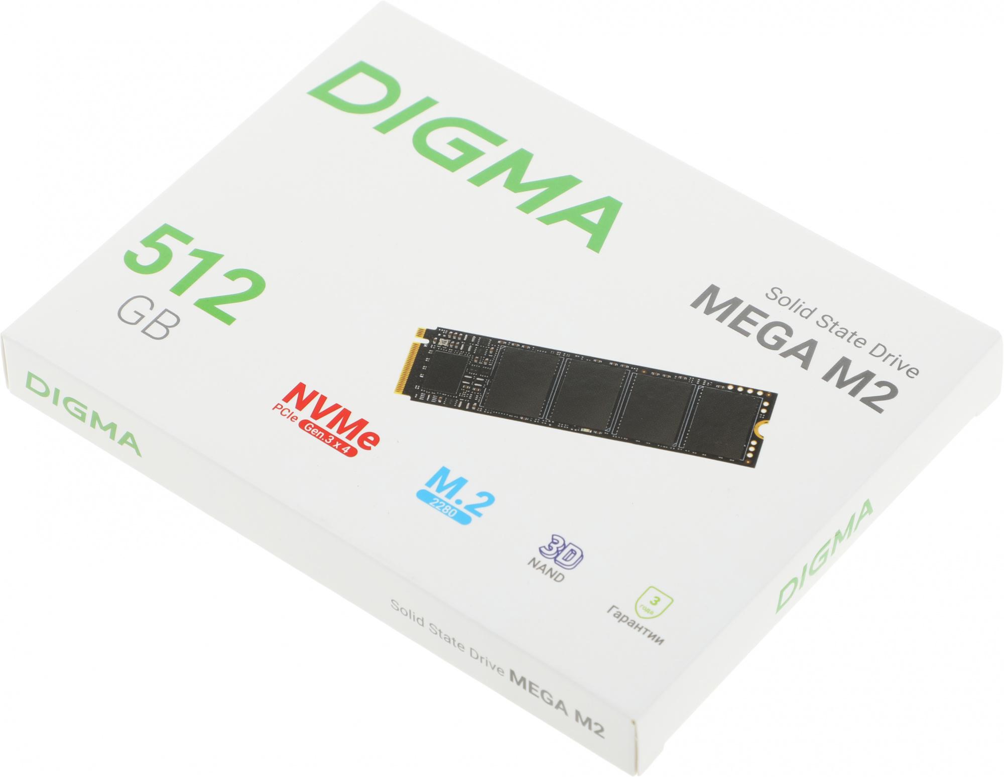 SSD диск Digma Mega M2 512Gb (DGSM3512GM23T)