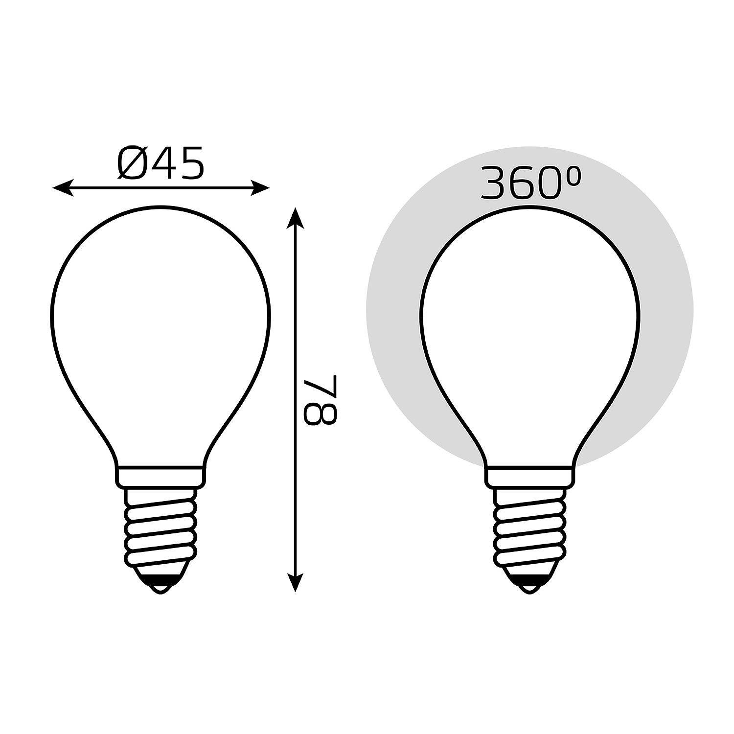 Светодиодная лампа Gauss Filament 9Вт E14 220B 4100K 10шт (105201209-D)