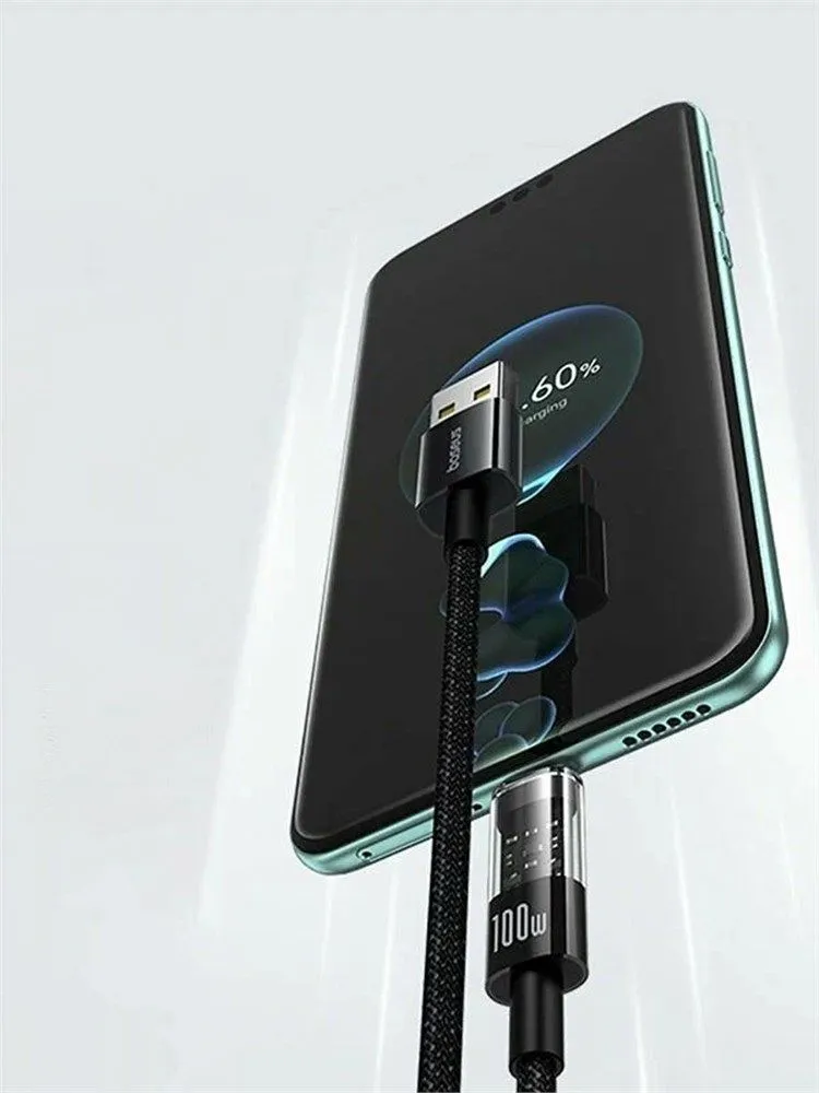 Кабель Baseus Gem Fast-Charging Data USB-A-USB-C 2m Cluster Black (P10373002111-01)