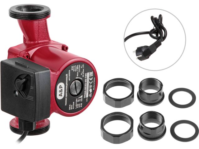 Насос циркуляционный Titan-RS32-60-180, A&P (55-100 Вт, 3300 л/ч, 6 м, для отопления)