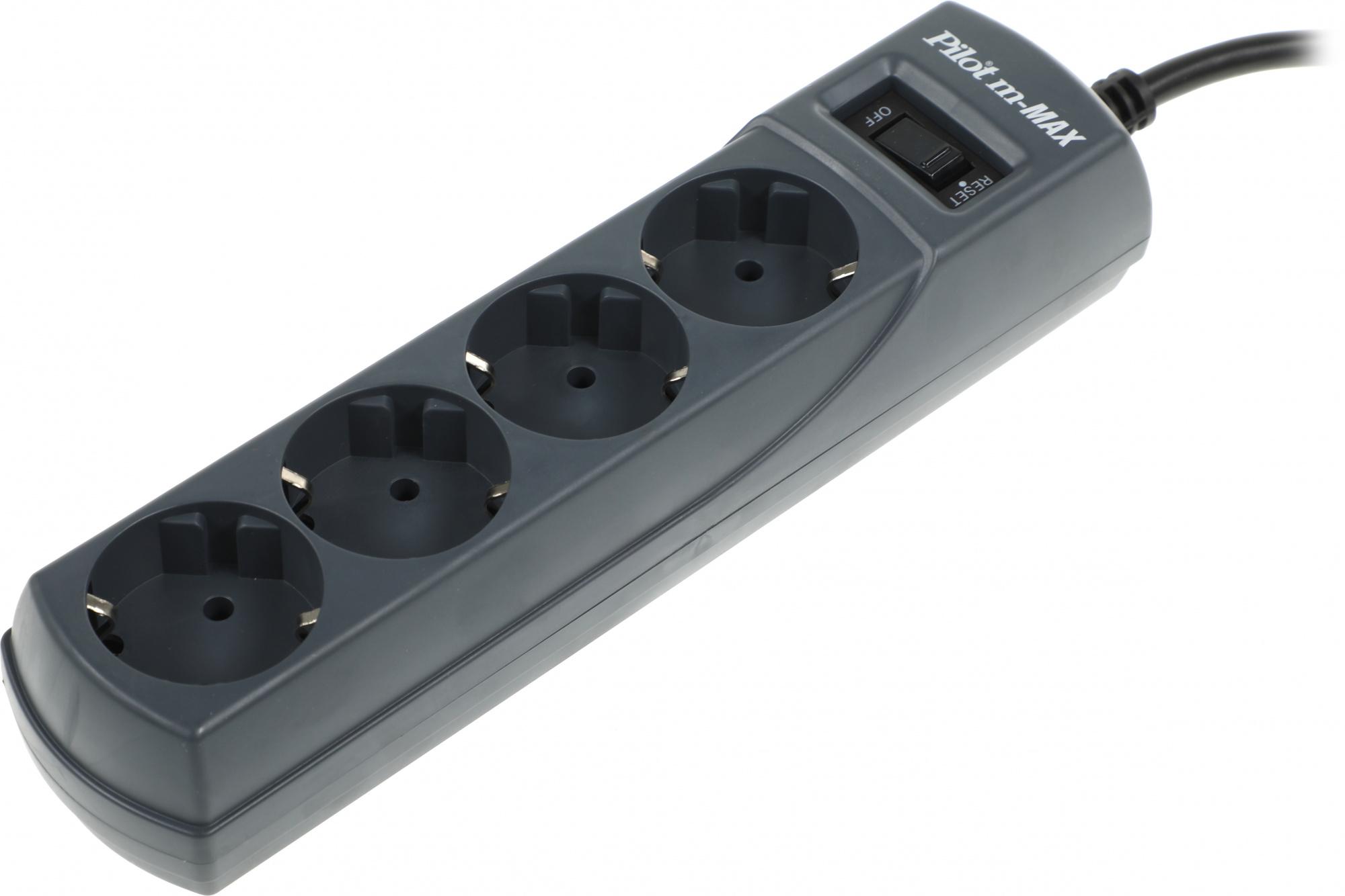 Сетевой фильтр ZIS Pilot m Max 4 euro outlets 3m Black