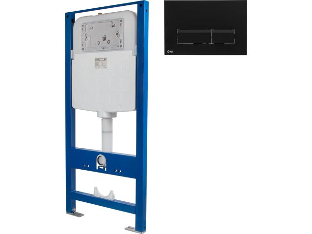 Инсталляционный сет 3 в 1 с кнопкой 313, AV Engineering (квадр-черн)