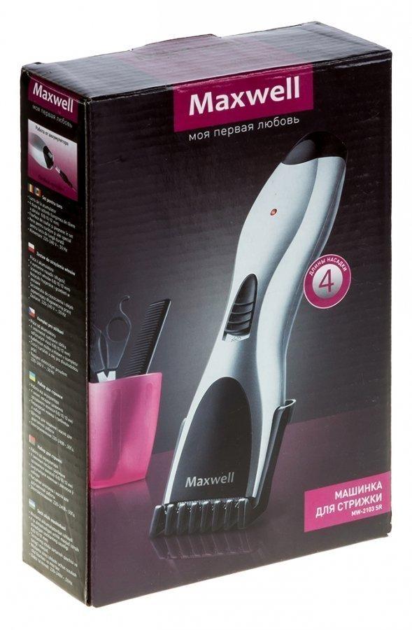 Машинка для стрижки волос Maxwell MW-2103 серебристый/черный