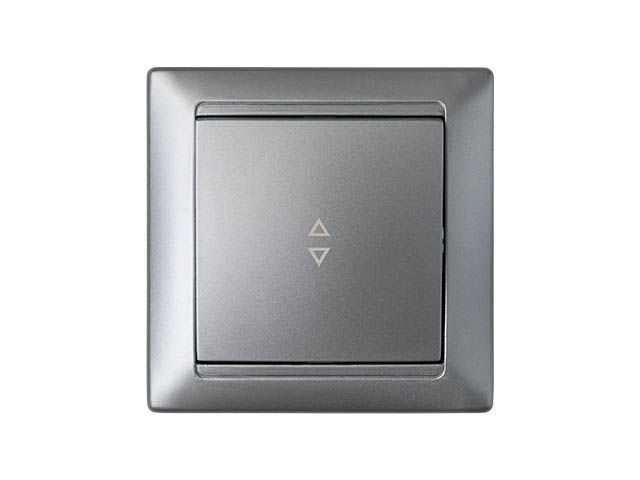 Выключатель 1 клав. (скрытый, 10А) проходной серебро Стиль, Bylectrica