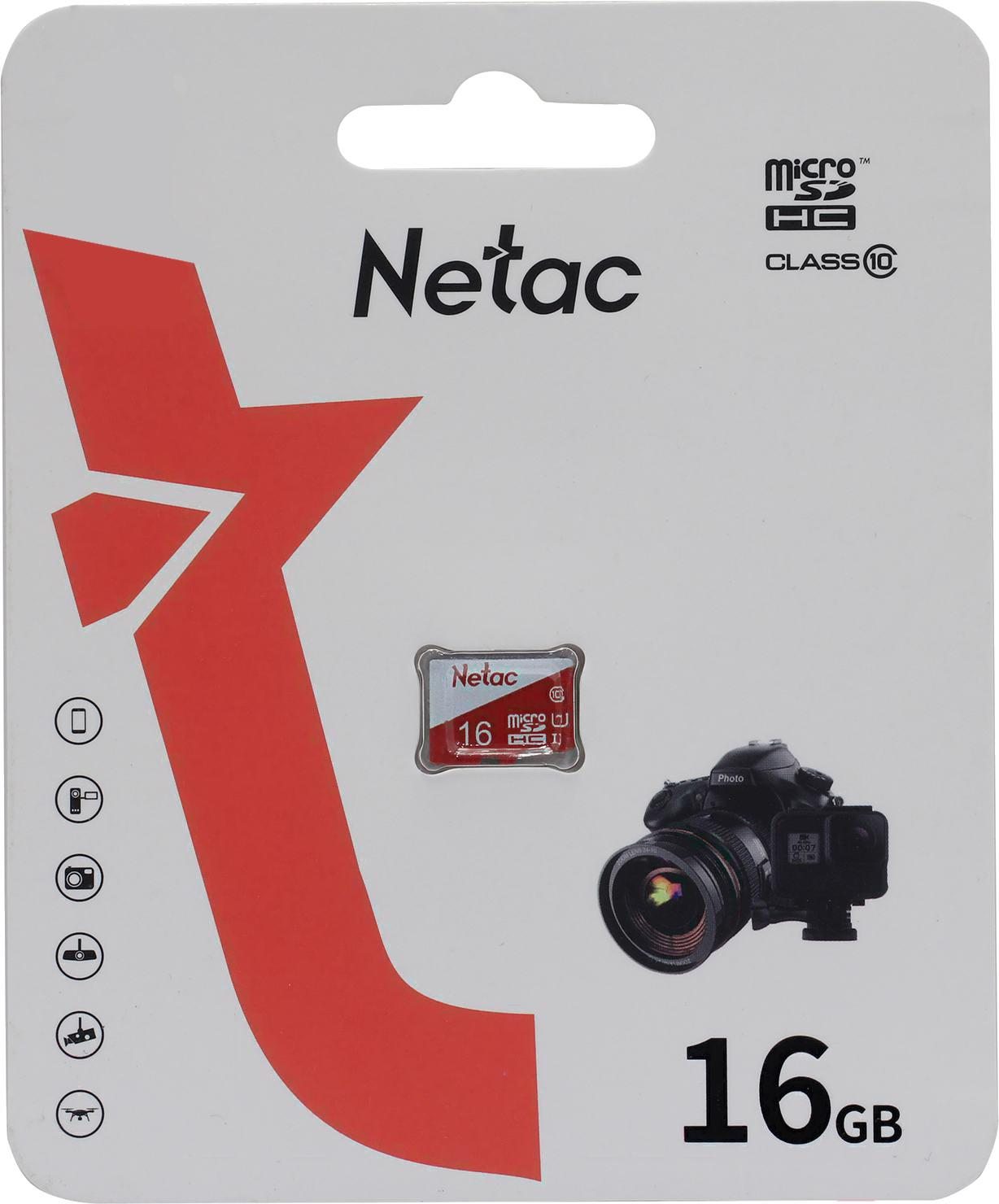 Карта памяти Netac P500 Eco MicroSDHC 16GB U1/C10 (NT02P500ECO-016G-S)