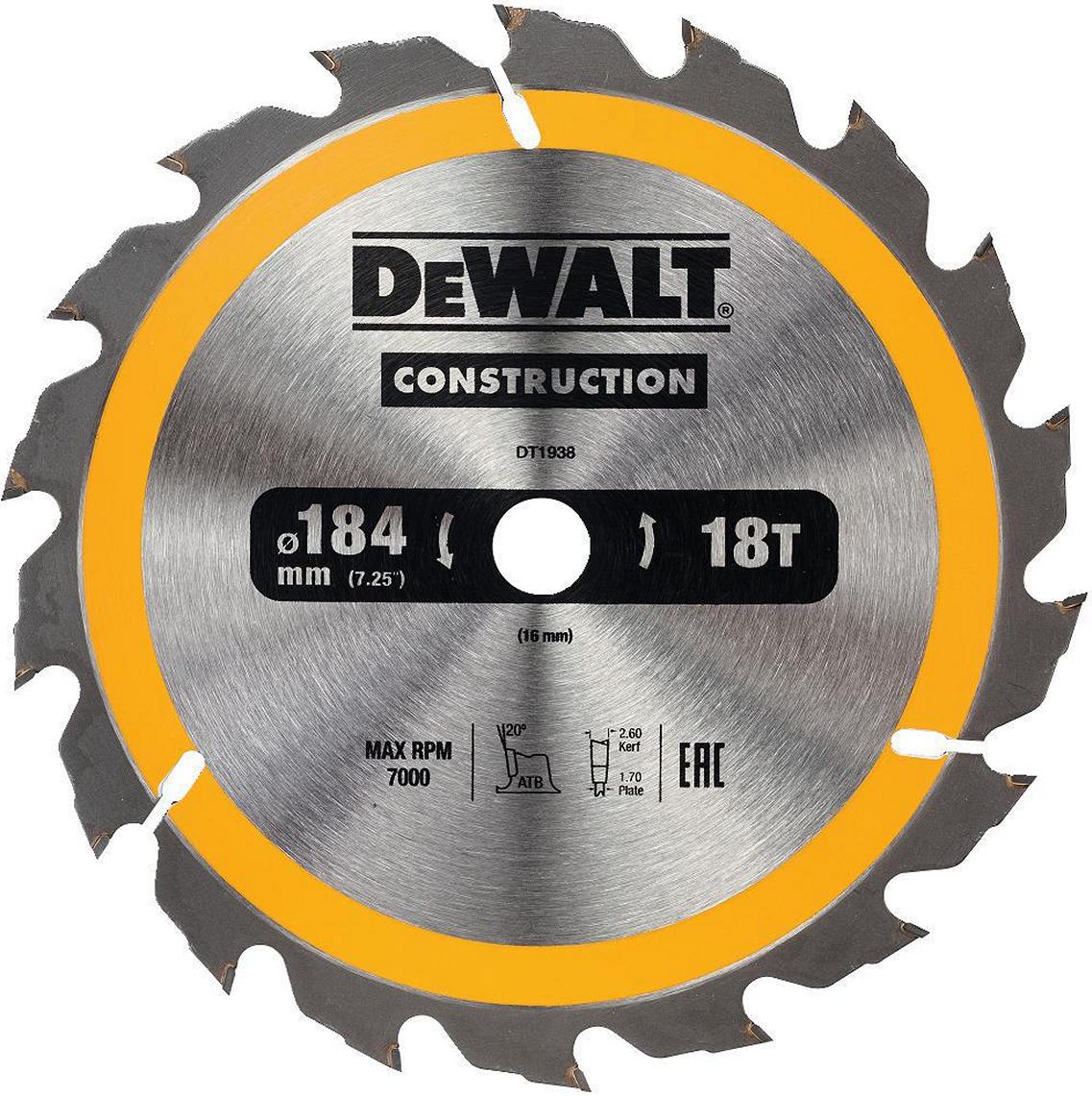 Диск пильный DeWalt DT1938-QZ