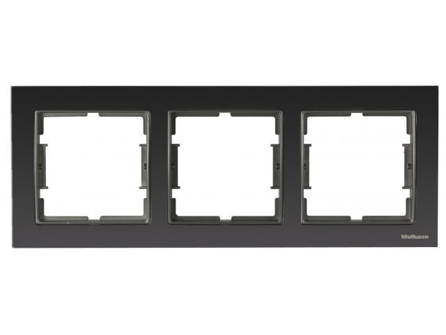 Рамка 3-ая горизонтальная хром дымчатый ELITRA, MUTLUSAN