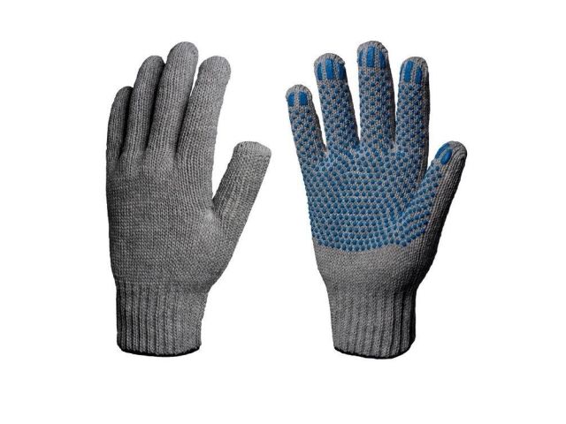 Перчатки х/б с ПВХ "Точка", 10класс, серые (мин. риски)