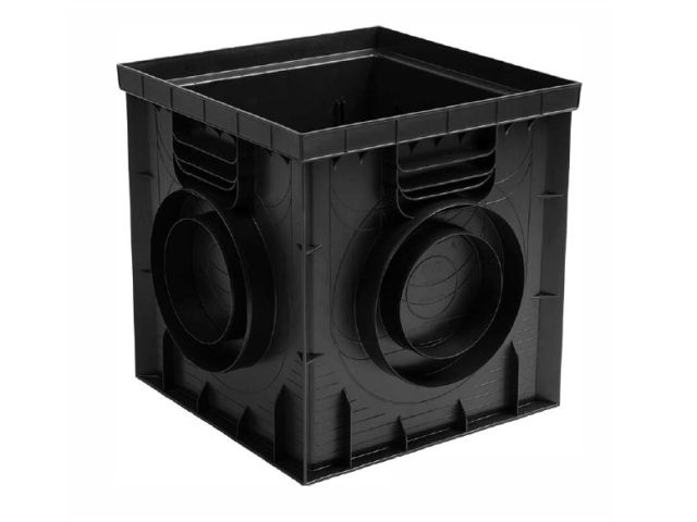 Дождеприемник пластиковый 300х300 (черный), Ecoteck, РБ (Дополнительные элементы: Корзина, Перегородка 2 шт, Надстройка, Решетка)