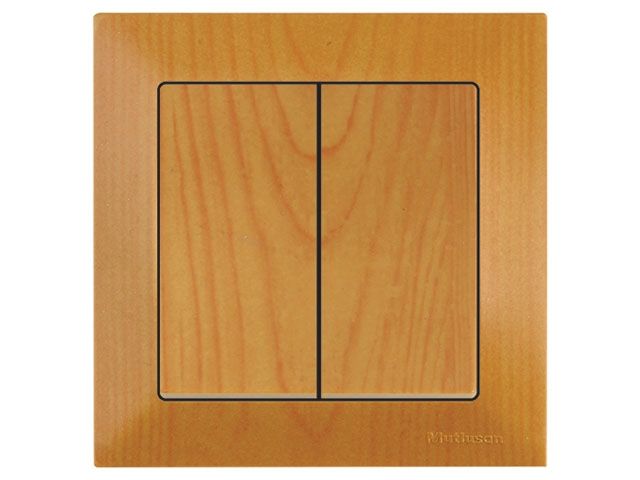 Выключатель 2-клав. (скрытый, пруж. зажим) дуб, DARIA, MUTLUSAN (10 A, 250 V, IP 20)
