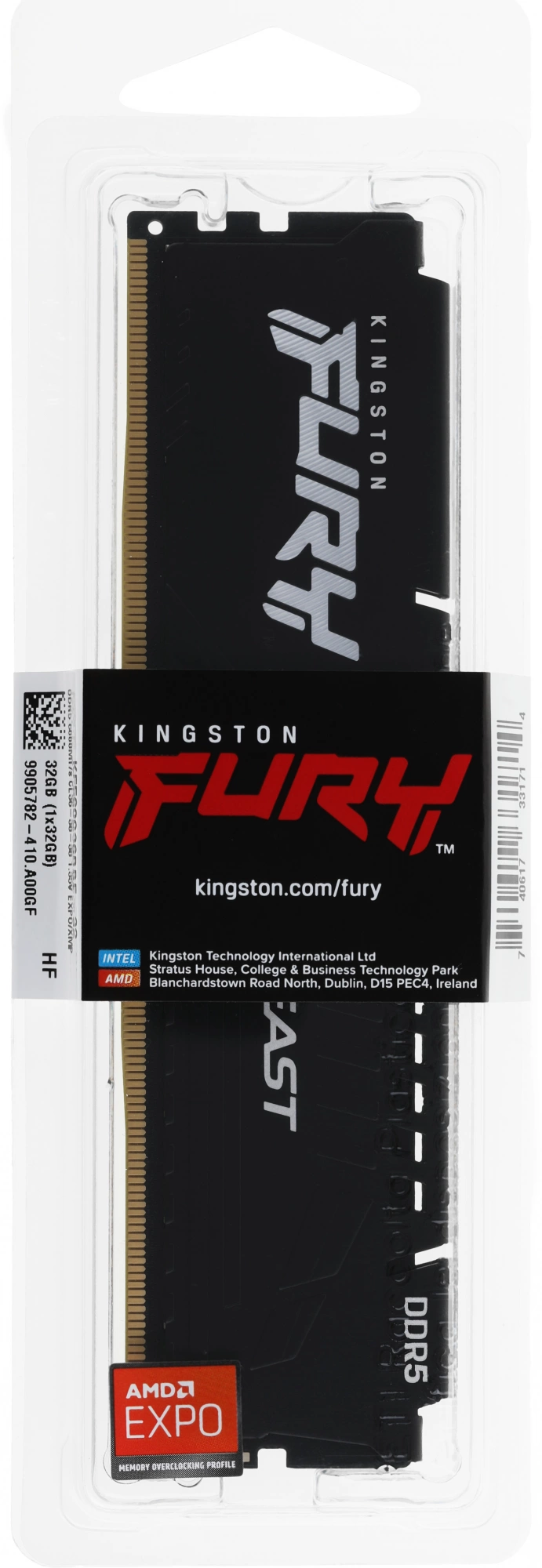 Оперативная память Kingston Fury Beast Black 32Gb DDR5 (KF560C36BBE-32)