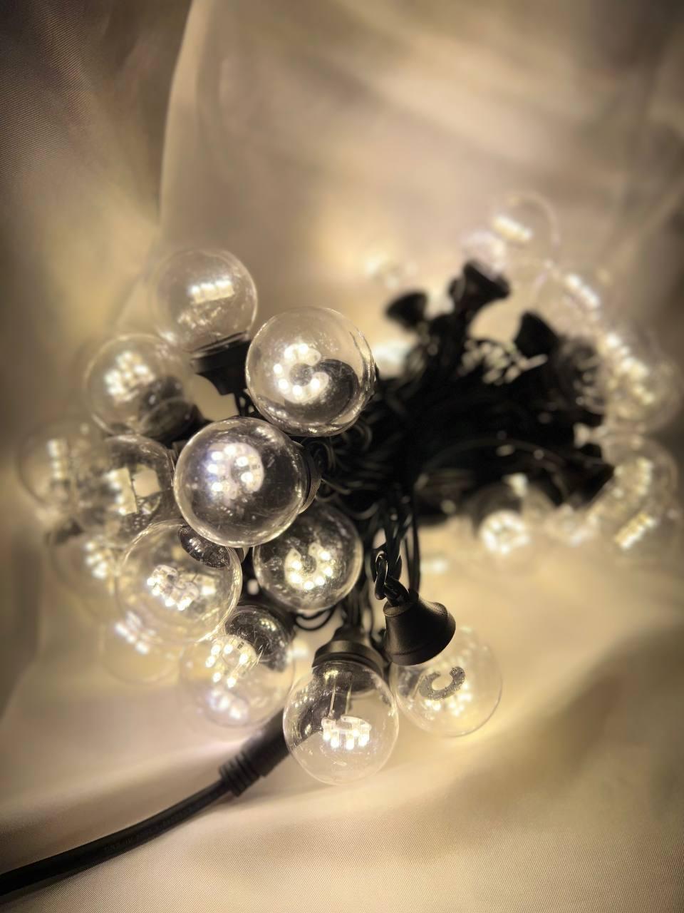 Светодиодная гирлянда ULED Шарики (ULED-BL-50-220V-(B-W))