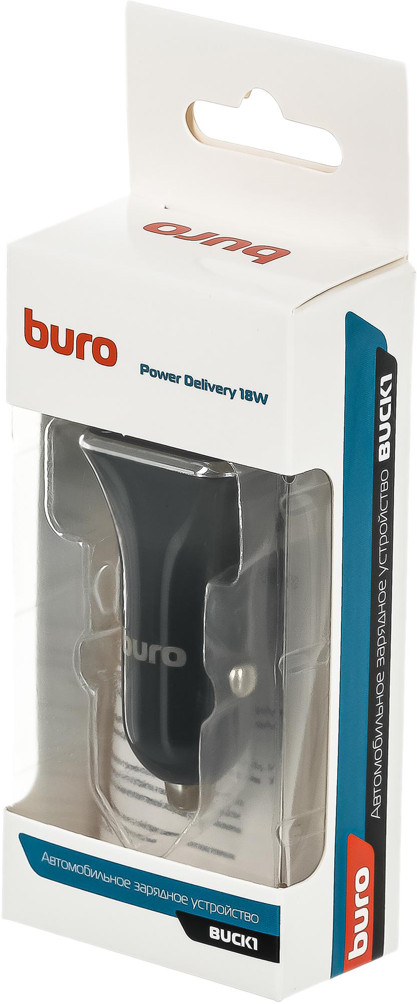 Автомобильное зарядное Buro BUCK1 черный (BUCK18P010BK)