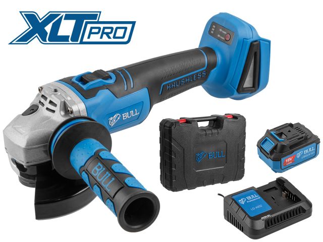 Аккум. углошлифмашина BULL CSG 1812 R в чем. XLTpro БЕСЩЕТ, 125 мм, рег. об., 8000 об/мин, 1х4 А*ч (рег. об.)