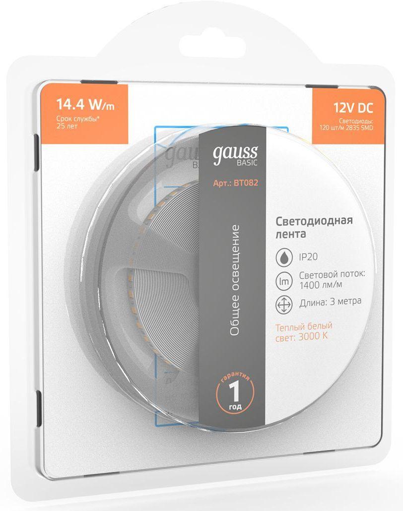 Светодиодная лента Gauss Basic 3м (BT082)