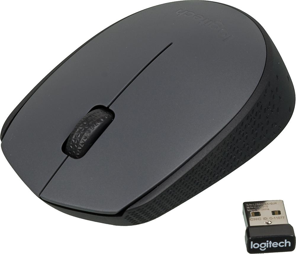 Мышь Logitech M170 серый/черный оптическая (910-004642)