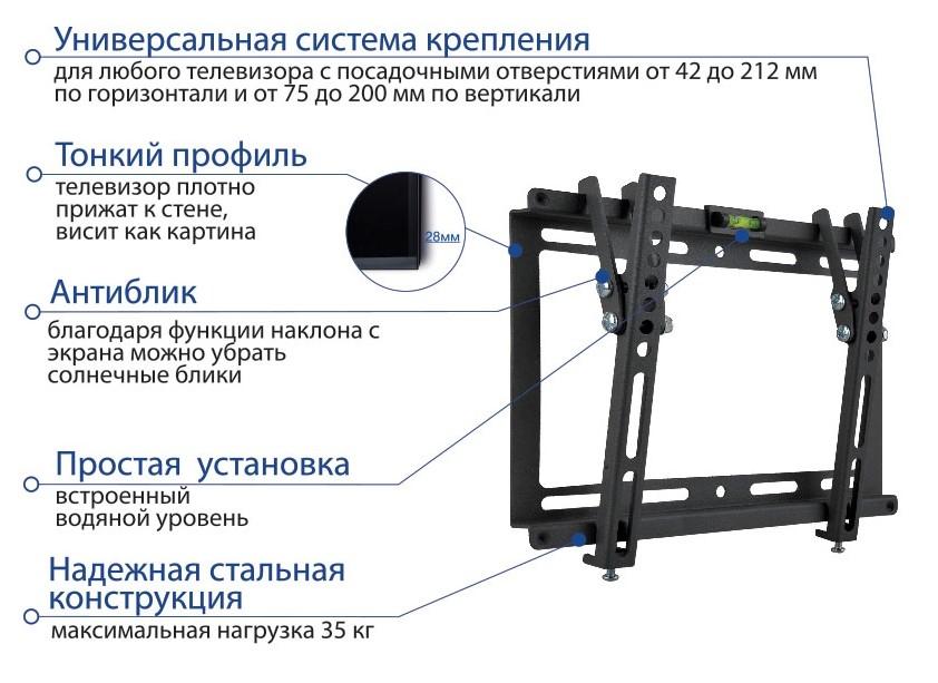 Кронштейн Kromax Ideal-6 черный (26006)