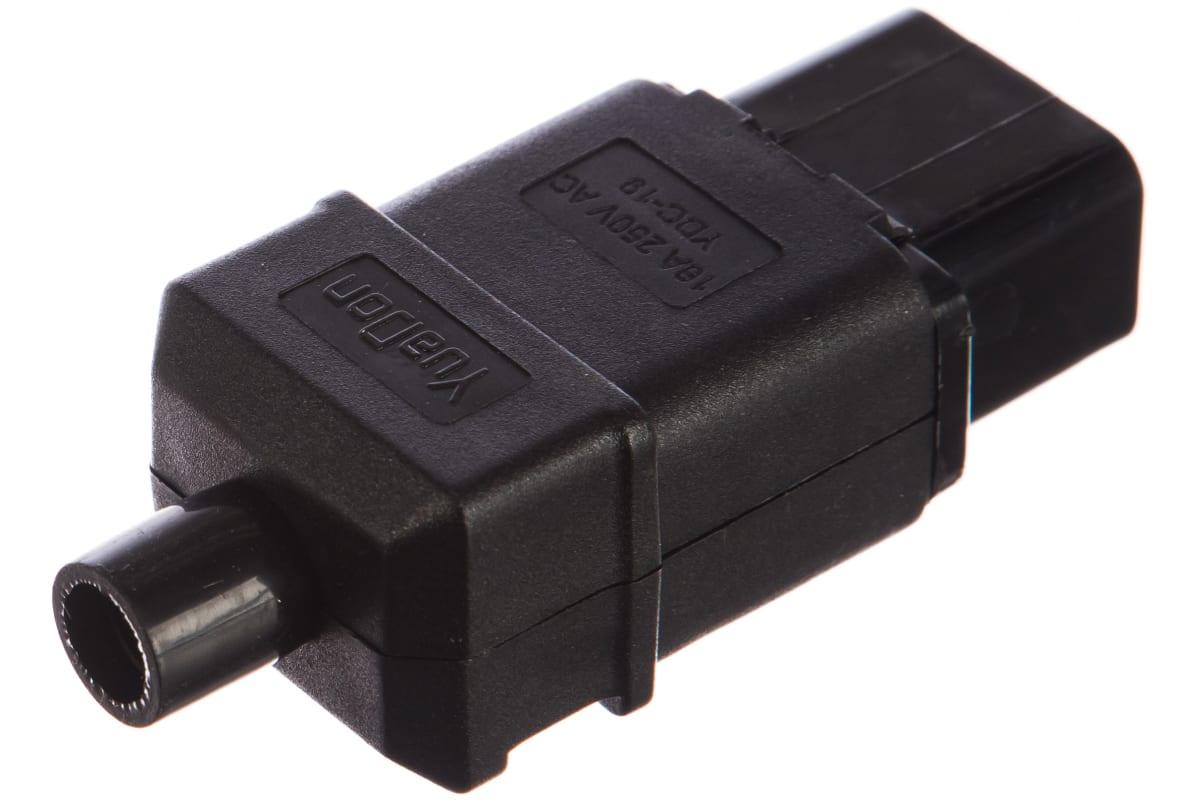 Вилка электрическая Lanmaster LAN-IEC-320-C19 черный