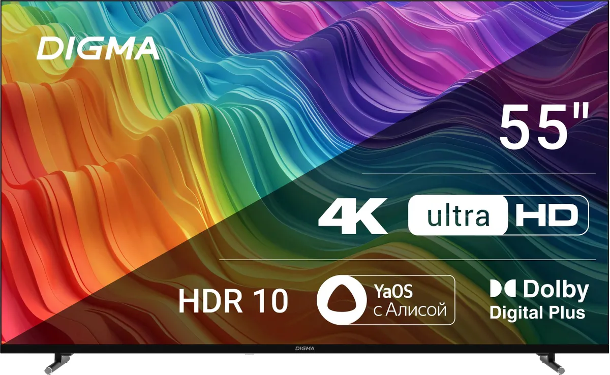 Телевизор Digma DM-LED55UBB33 черный