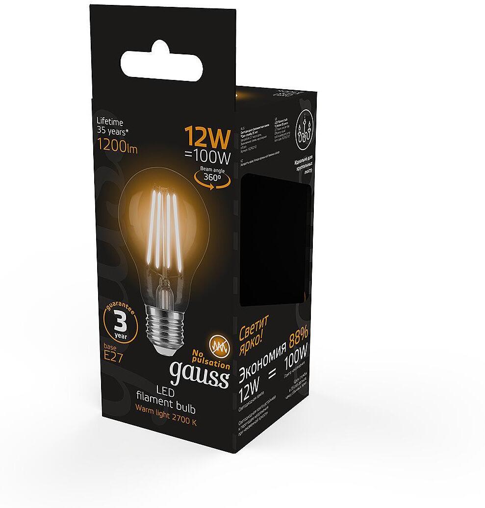 Светодиодная лампа Gauss Filament 12Вт E27 185B 2700K (102902112)