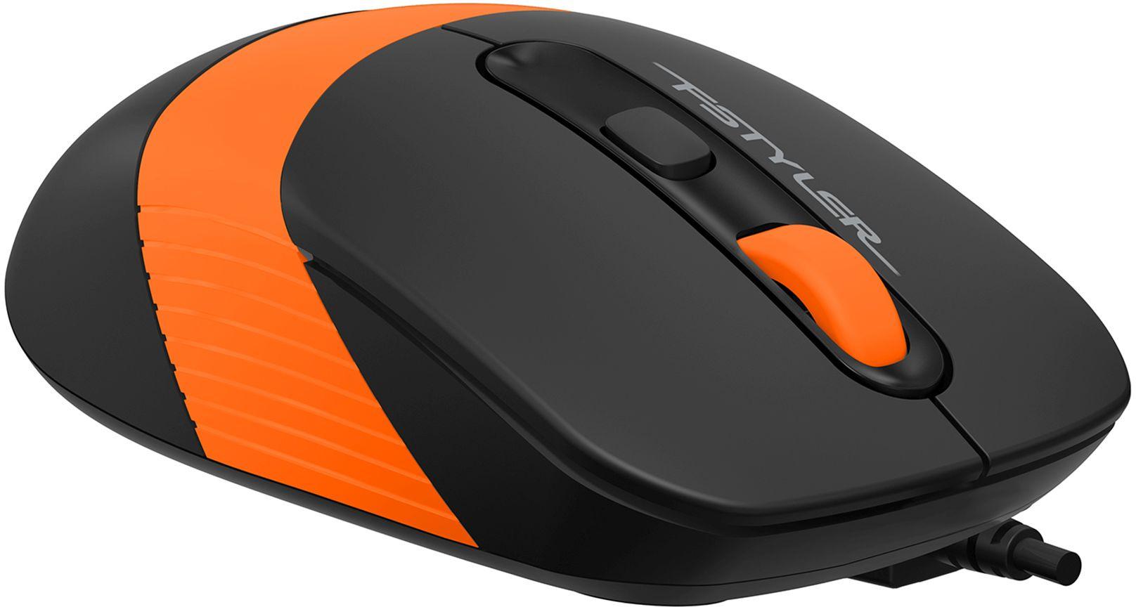 Мышь A4Tech Fstyler FM10S черный/оранжевый
