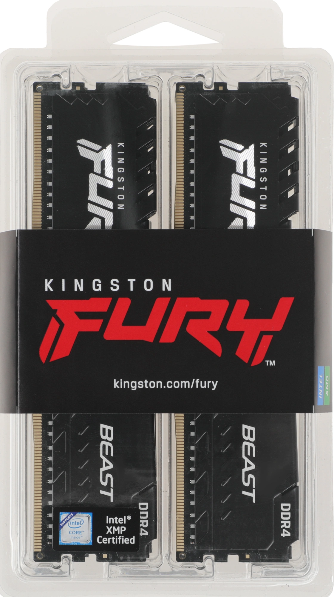 Оперативная память Kingston Fury Beast 4x16GB DDR4 PC4-25600 (KF432C16BB1K4/64)
