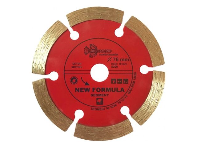 Алмазный круг 76х10мм по ж/бетону сегмент TRIO-DIAMOND
