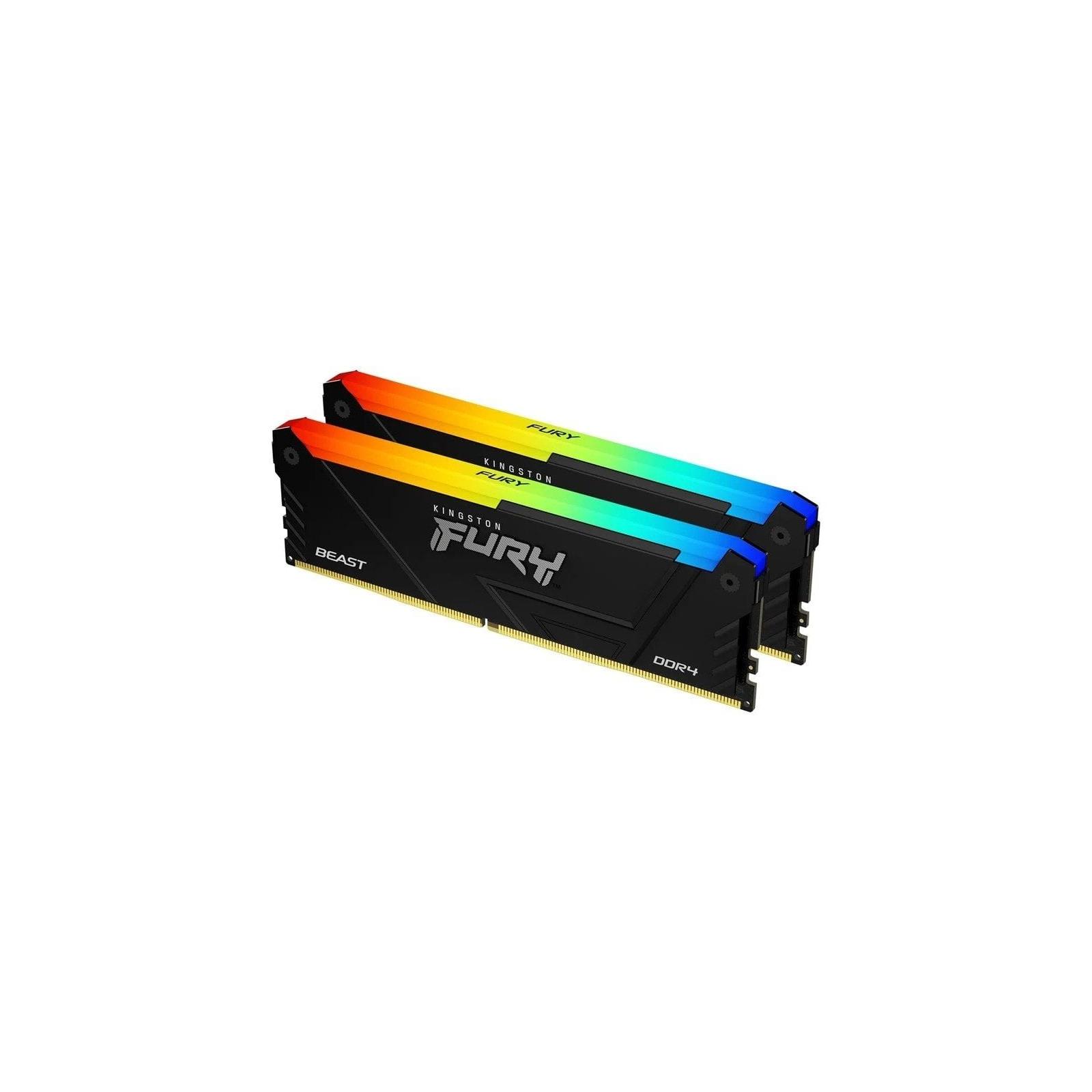 Оперативная память Kingston Fury Beast Black RGB XMP 32GB DDR4 (KF432C16BB12AK2/32)