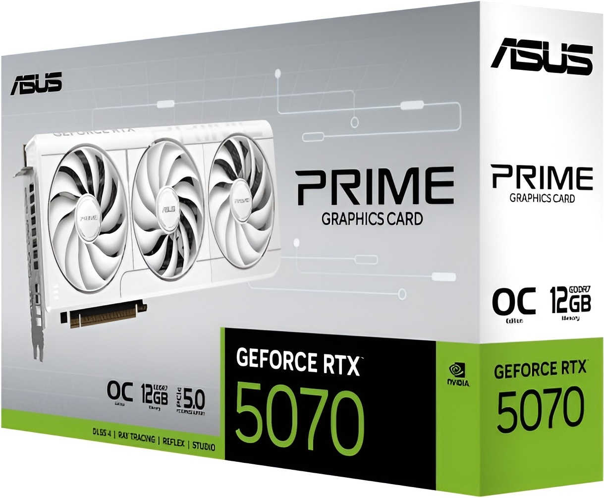 Видеокарта ASUS PRIME GeForce RTX 5070 White OC Edition 12GB GDDR7 PRIME-RTX5070-O12G-WHITE (90YV0M19-M0NA00)