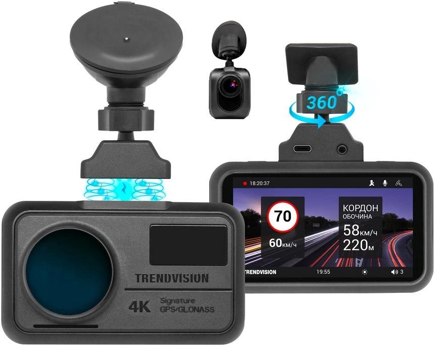 Автомобильный видеорегистратор TrendVision TDR-725 Real 4K 2CH черный