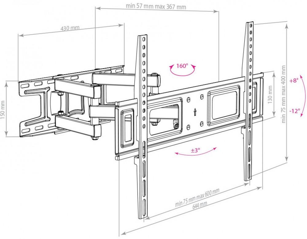 Кронштейн Arm Media LCD-418 черный (10239)