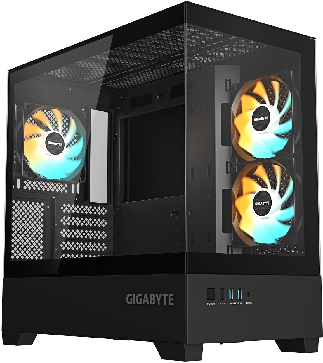 Корпус Gigabyte C201 Panoramic mATX без БП Черный (GB-C201P)