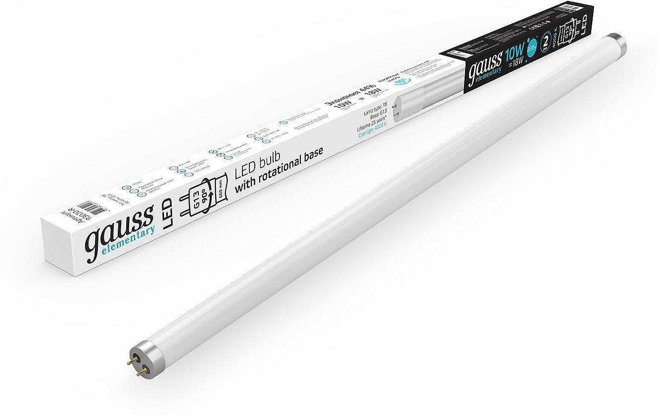 Светодиодная лампа Gauss Elementary T8 10Вт G13 180B 4000K (93020-R)