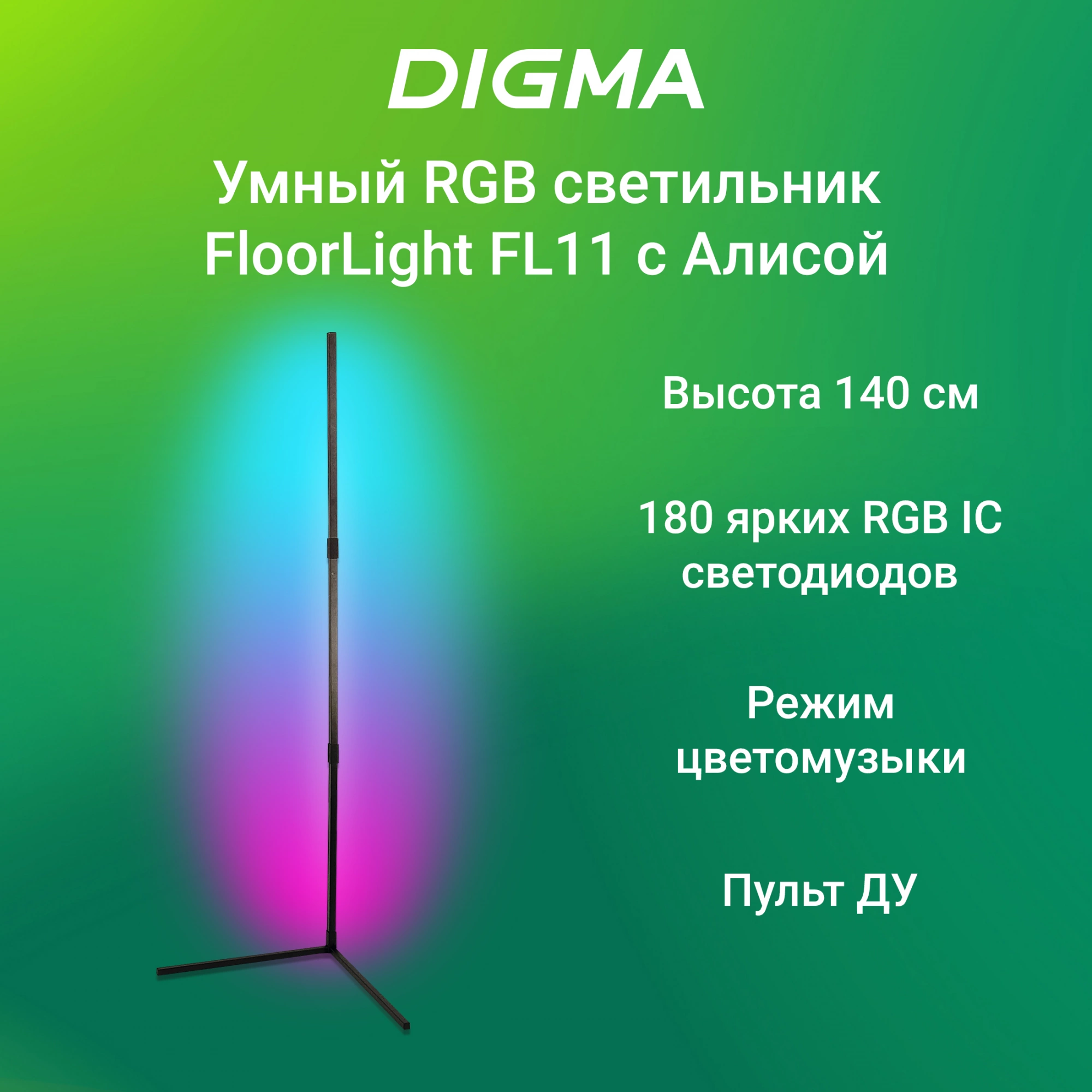 Торшер Digma FloorLight FL11 черный
