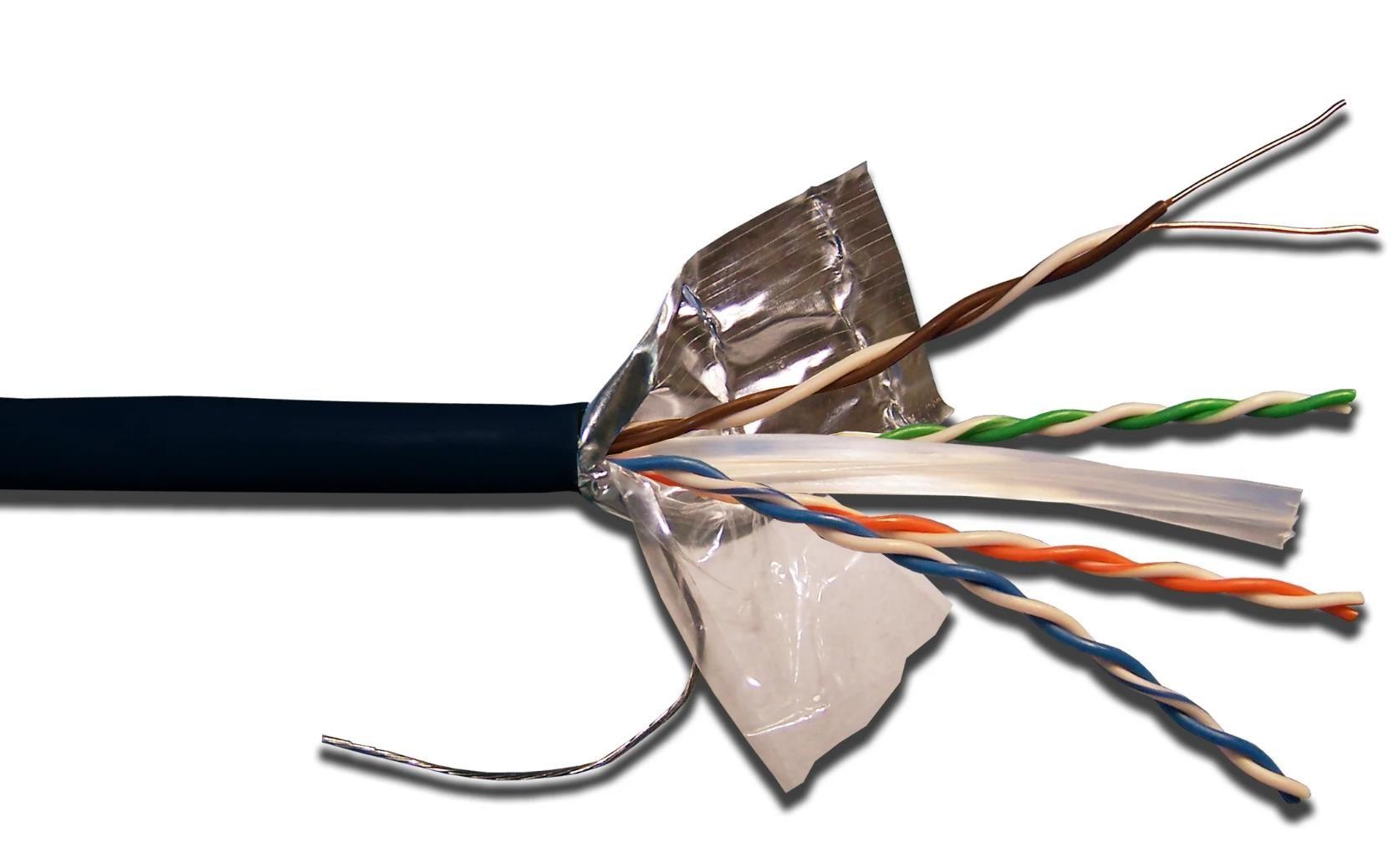 Кабель витая пара Lanmaster LAN-6EFTP-OUT кат.6 F/UTP общий экран 4X2X23AWG PE внешний 305м черн