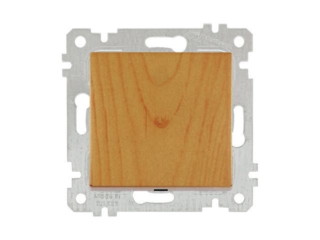 Выключатель 1-клав. (скрытый, без рамки, винт. зажим) дуб, RITA, MUTLUSAN (10 A, 250 V, IP 20)