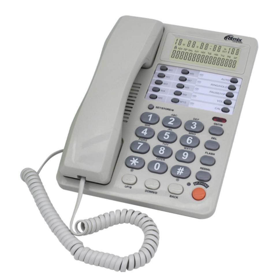 Проводной телефон Ritmix RT-495 белый/серый (80002153)