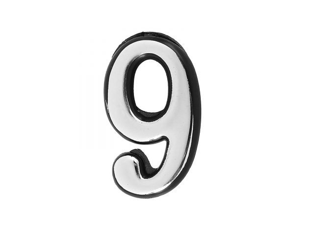 Цифра дверная АЛЛЮР БОЛЬШАЯ пластик "9" хром (УЗК)