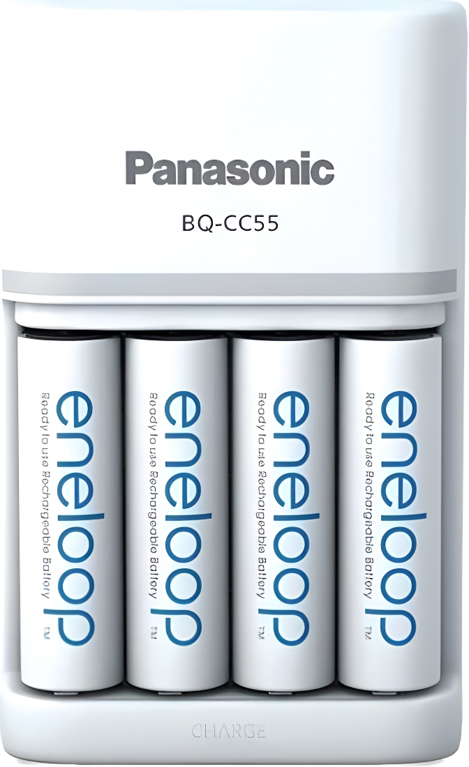 Аккумулятор с зарядным устройством Panasonic Eneloop BQ-CC55/4xBK-3MCDE Smart&Quick (K-KJ55MCD40E	)