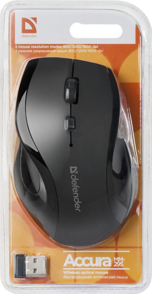 Мышь Defender Accura MM-295 черный (52295)