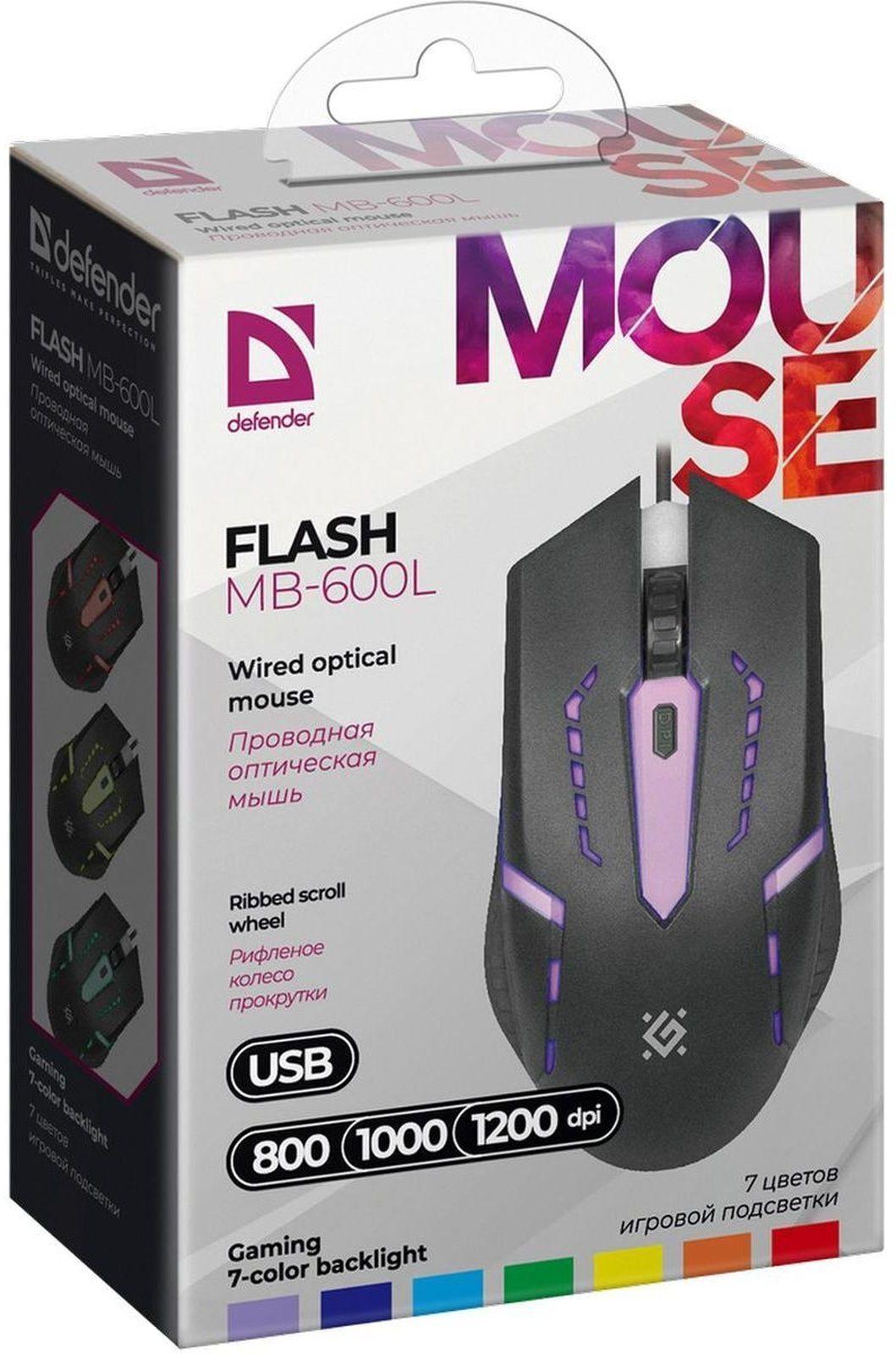 Мышь Defender FLASH MB-600L (52600)