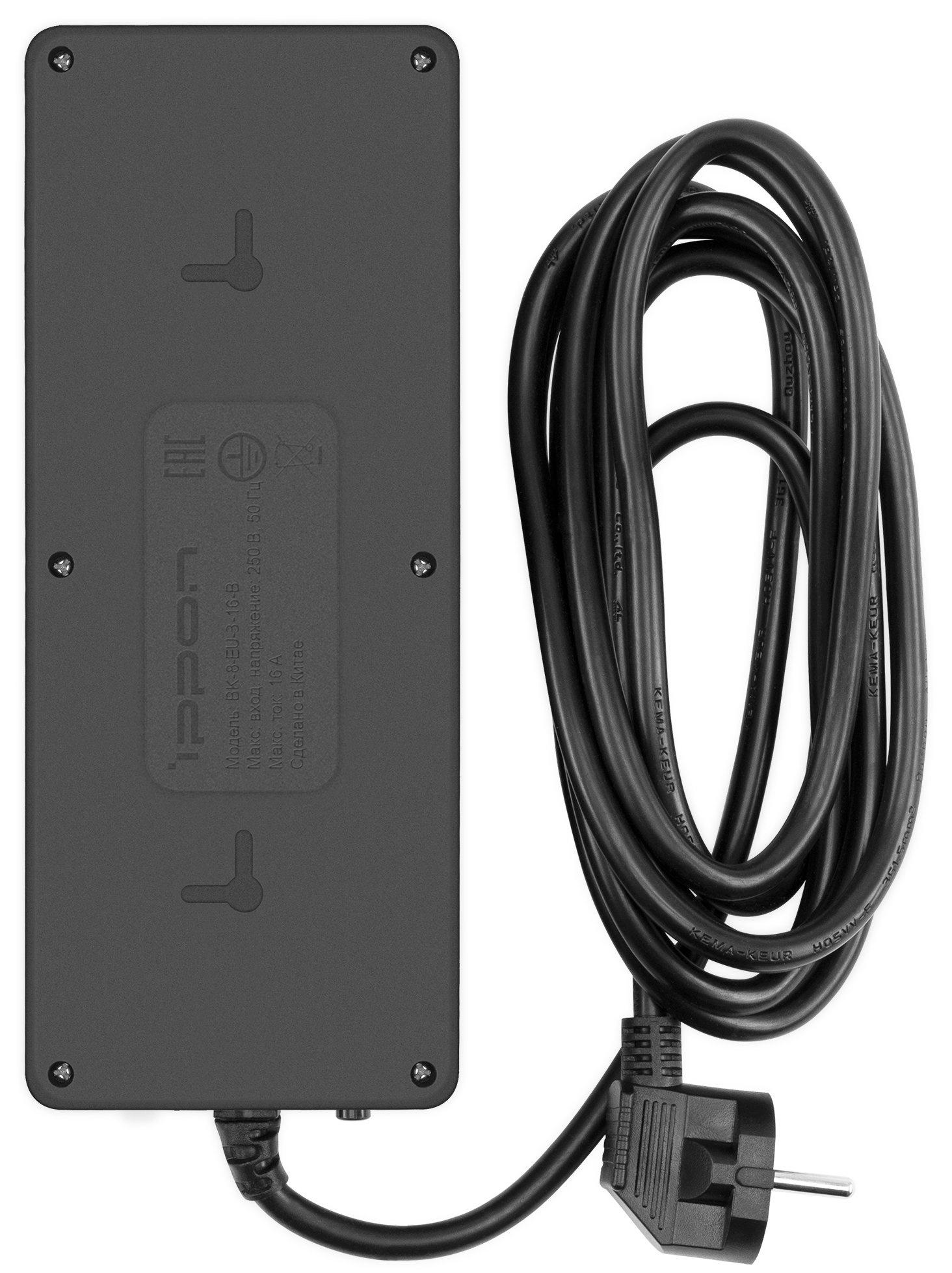 Сетевой фильтр Ippon BK-8-EU-3-16-B черный