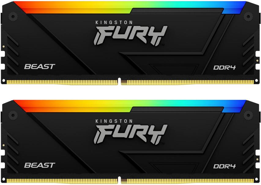 Оперативная память Kingston Fury Beast Black RGB XMP 32GB DDR4 (KF436C18BB2AK2/32)