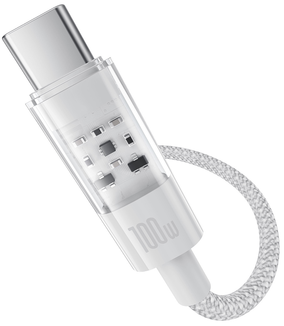 Кабель Baseus CB000094 Gem Fast-Charging Data Cable USB to USB-C 100W 1m Moon White (P10373002211-00)