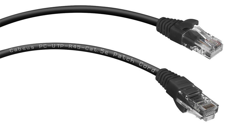 Патч-корд Cabeus PC-UTP-RJ45-Cat.5e-2m-BK черный