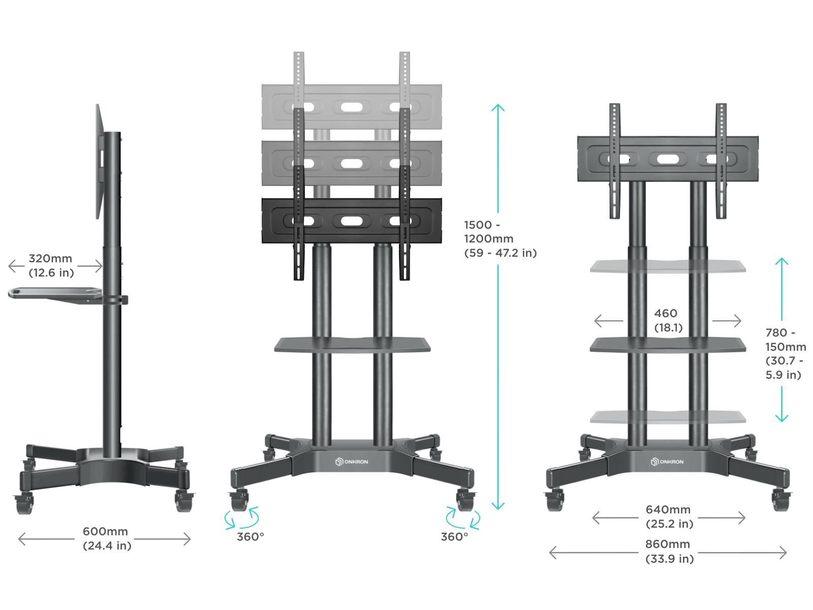Кронштейн OnKron TS1351 черный