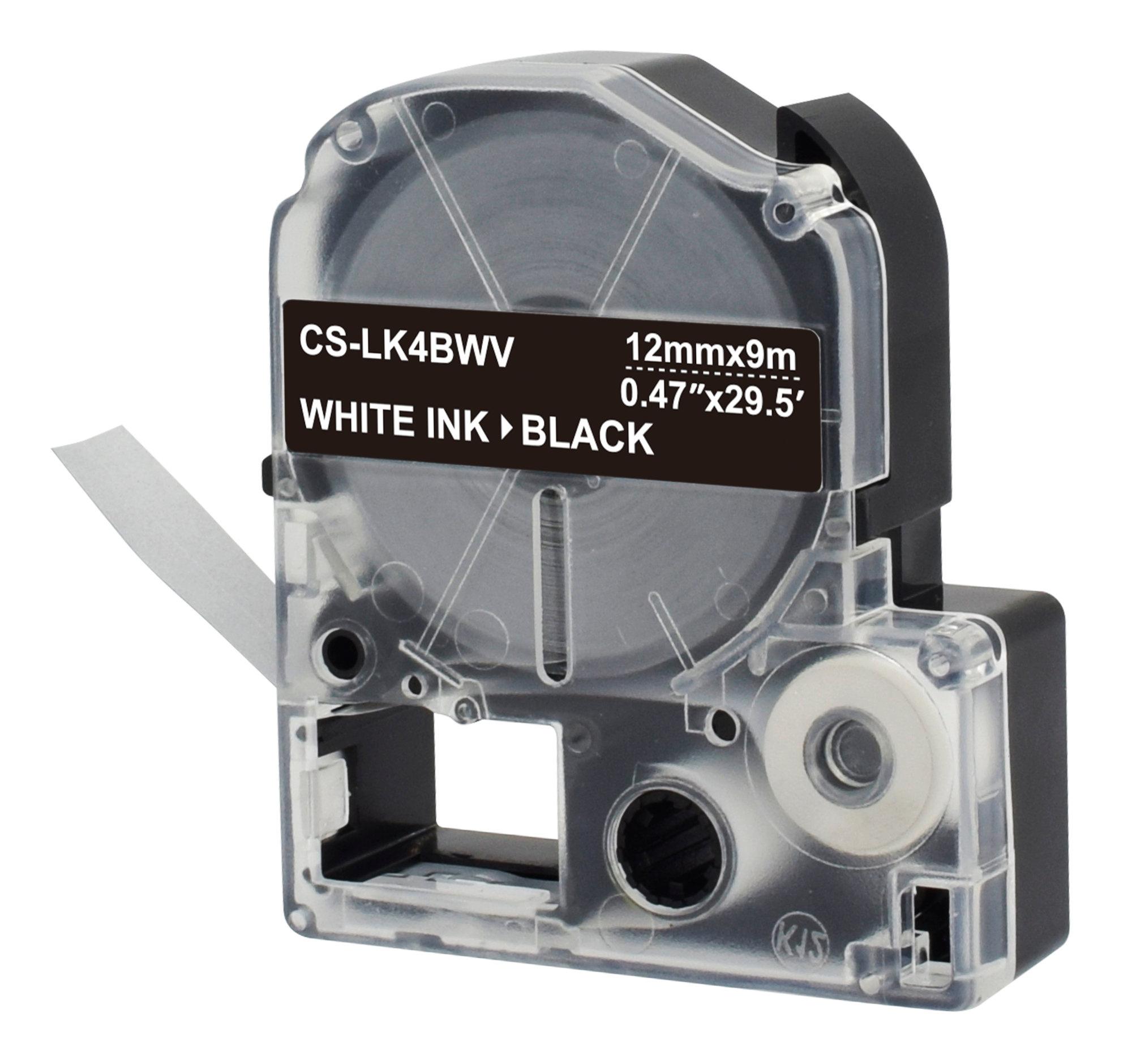 Картридж ленточный Cactus CS-LK4BWV белый на черном