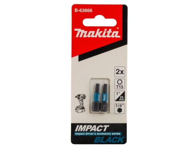Насадка T15 25 мм Impact Black (2 шт) MAKITA B-63666